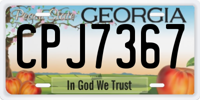 GA license plate CPJ7367