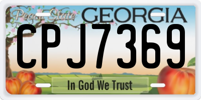 GA license plate CPJ7369