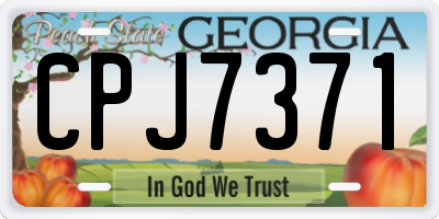 GA license plate CPJ7371