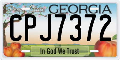 GA license plate CPJ7372