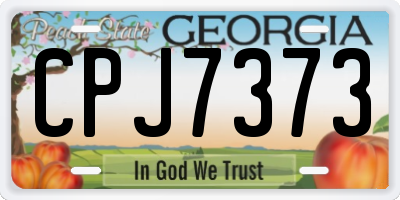GA license plate CPJ7373