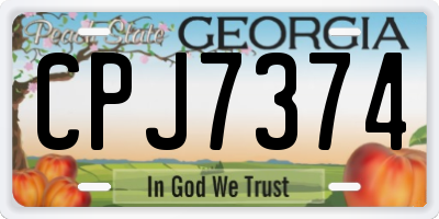 GA license plate CPJ7374