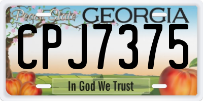 GA license plate CPJ7375