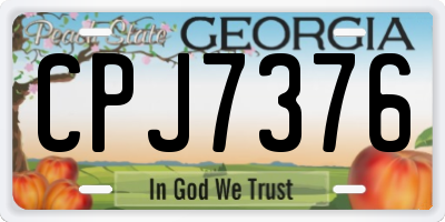 GA license plate CPJ7376