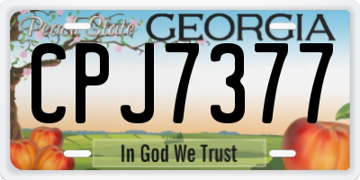 GA license plate CPJ7377