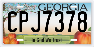 GA license plate CPJ7378