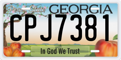 GA license plate CPJ7381