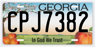 GA license plate CPJ7382