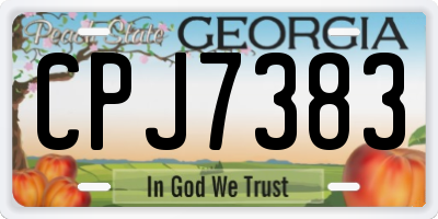 GA license plate CPJ7383