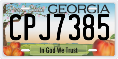 GA license plate CPJ7385