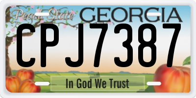 GA license plate CPJ7387