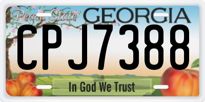 GA license plate CPJ7388