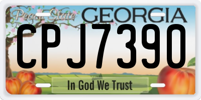 GA license plate CPJ7390
