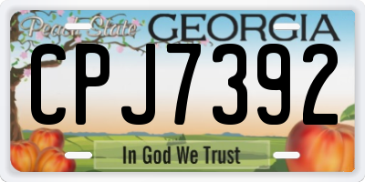 GA license plate CPJ7392
