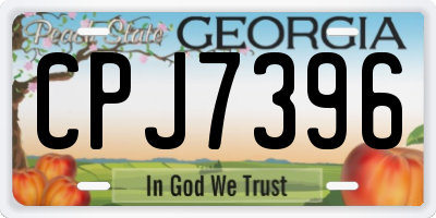 GA license plate CPJ7396