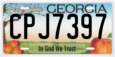 GA license plate CPJ7397