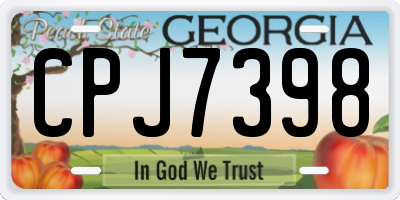 GA license plate CPJ7398