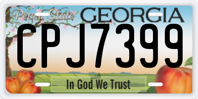 GA license plate CPJ7399