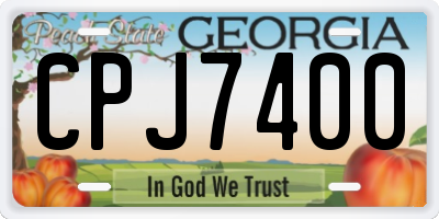 GA license plate CPJ7400