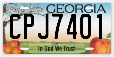 GA license plate CPJ7401