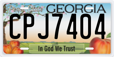 GA license plate CPJ7404