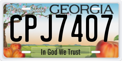 GA license plate CPJ7407