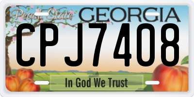 GA license plate CPJ7408