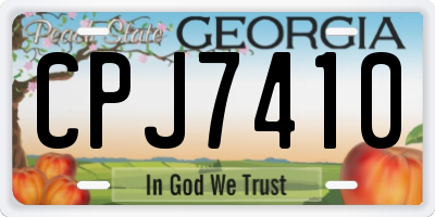 GA license plate CPJ7410