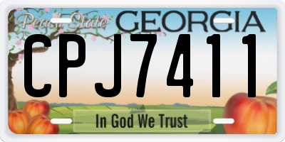 GA license plate CPJ7411
