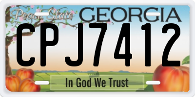 GA license plate CPJ7412