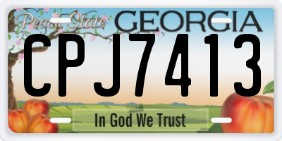 GA license plate CPJ7413