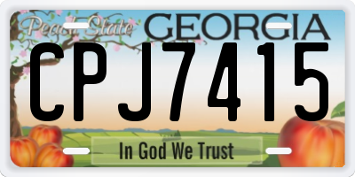 GA license plate CPJ7415