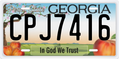 GA license plate CPJ7416