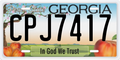 GA license plate CPJ7417