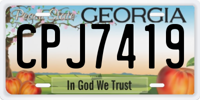 GA license plate CPJ7419