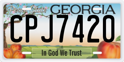 GA license plate CPJ7420