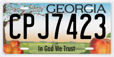 GA license plate CPJ7423