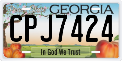 GA license plate CPJ7424
