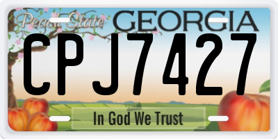 GA license plate CPJ7427
