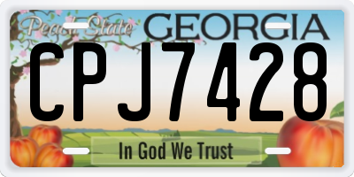GA license plate CPJ7428