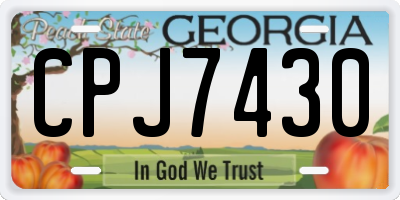 GA license plate CPJ7430