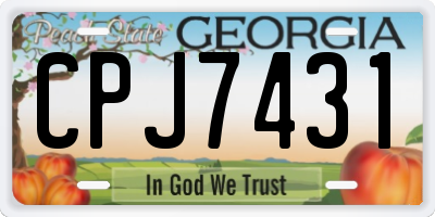 GA license plate CPJ7431