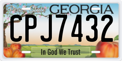 GA license plate CPJ7432