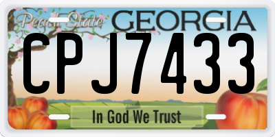 GA license plate CPJ7433