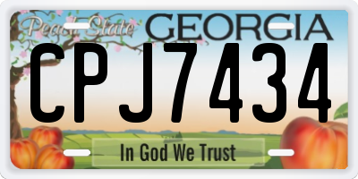 GA license plate CPJ7434