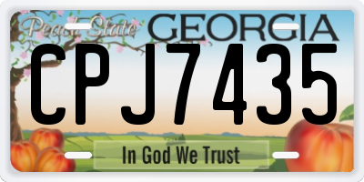 GA license plate CPJ7435