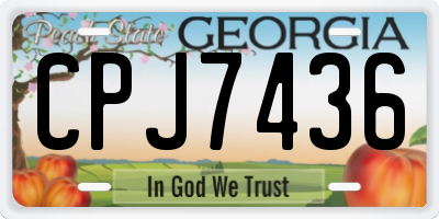 GA license plate CPJ7436