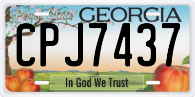 GA license plate CPJ7437