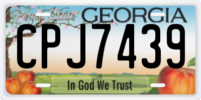 GA license plate CPJ7439