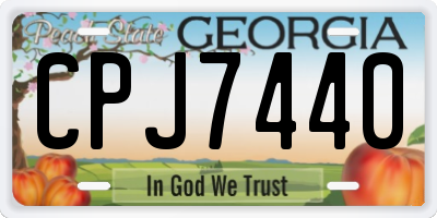 GA license plate CPJ7440